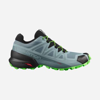 Salomon SPEEDCROSS 5 Trailrunning Schuhe Herren Grün/Blau | BLZ-056297