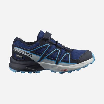 Salomon SPEEDCROSS CLIMASALOMON™ WATERPROOF Trailrunning Schuhe Kinder Navy/Blau | UOK-746523