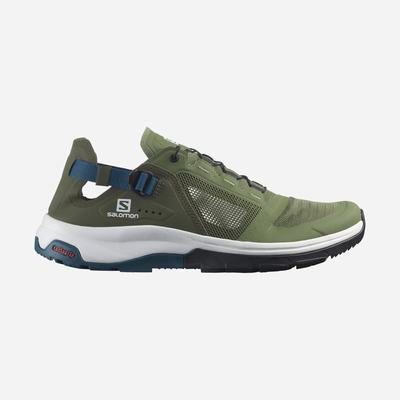 Salomon TECH AMPHIB 4 Wanderschuhe Herren Olivgrün/Blau | HBY-981375