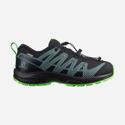 Salomon XA PRO V8 CLIMASALOMON™ WATERPROOF Trailrunning Schuhe Kinder Schwarz/Grün | HGA-641759