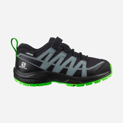 Salomon XA PRO V8 CLIMASALOMON™ WATERPROOF Trailrunning Schuhe Kinder Schwarz/Grün | JHO-019823