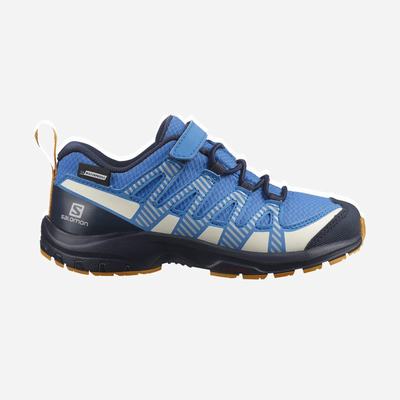 Salomon XA PRO V8 CLIMASALOMON™ WATERPROOF Trailrunning Schuhe Kinder Blau/Navy | MFN-368012