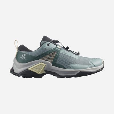 Salomon X RAISE 2 Wanderschuhe Damen Blau/Tiefes Grün | VQH-803497