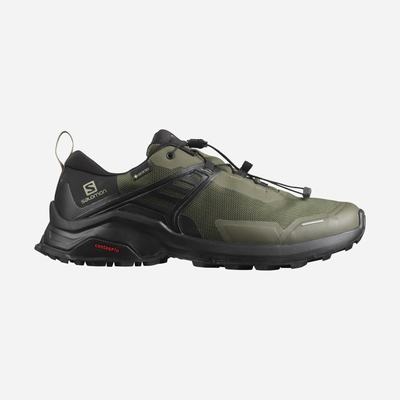 Salomon X RAISE GORE-TEX Wanderschuhe Herren Olivgrün/Schwarz | WTJ-105289