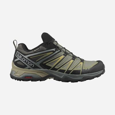 Salomon X ULTRA 3 GORE-TEX Wanderschuhe Herren Grau/Grün | MJE-628074