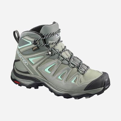 Salomon X ULTRA 3 MID GORE-TEX Wanderschuhe Damen Grau | VUC-178254